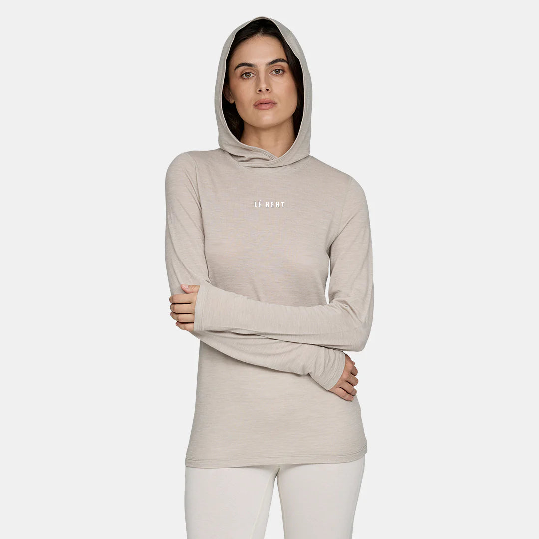 Le Bent Women's Featherweight Hooded Long Sleeve Crew Baselayer