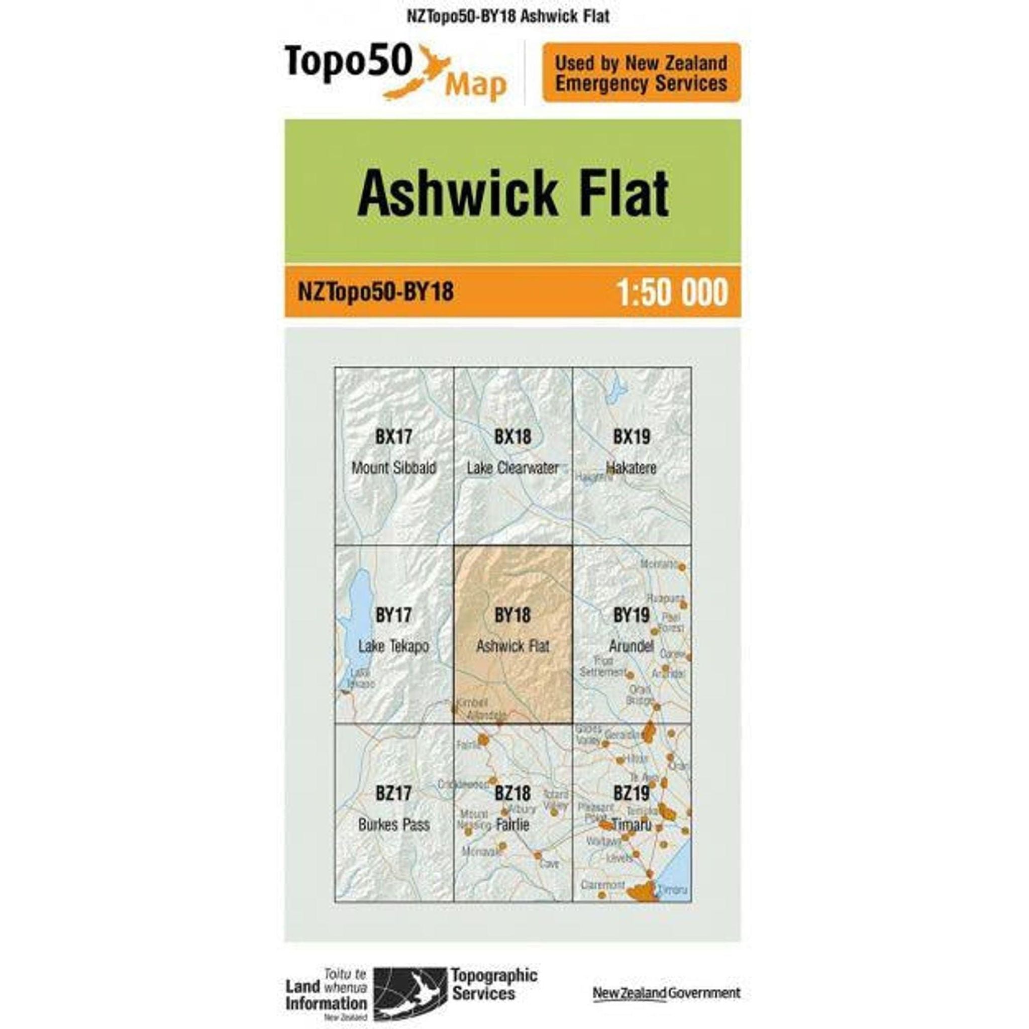 Topo Map 50 Ashwick Flat BY18 Outside Sports