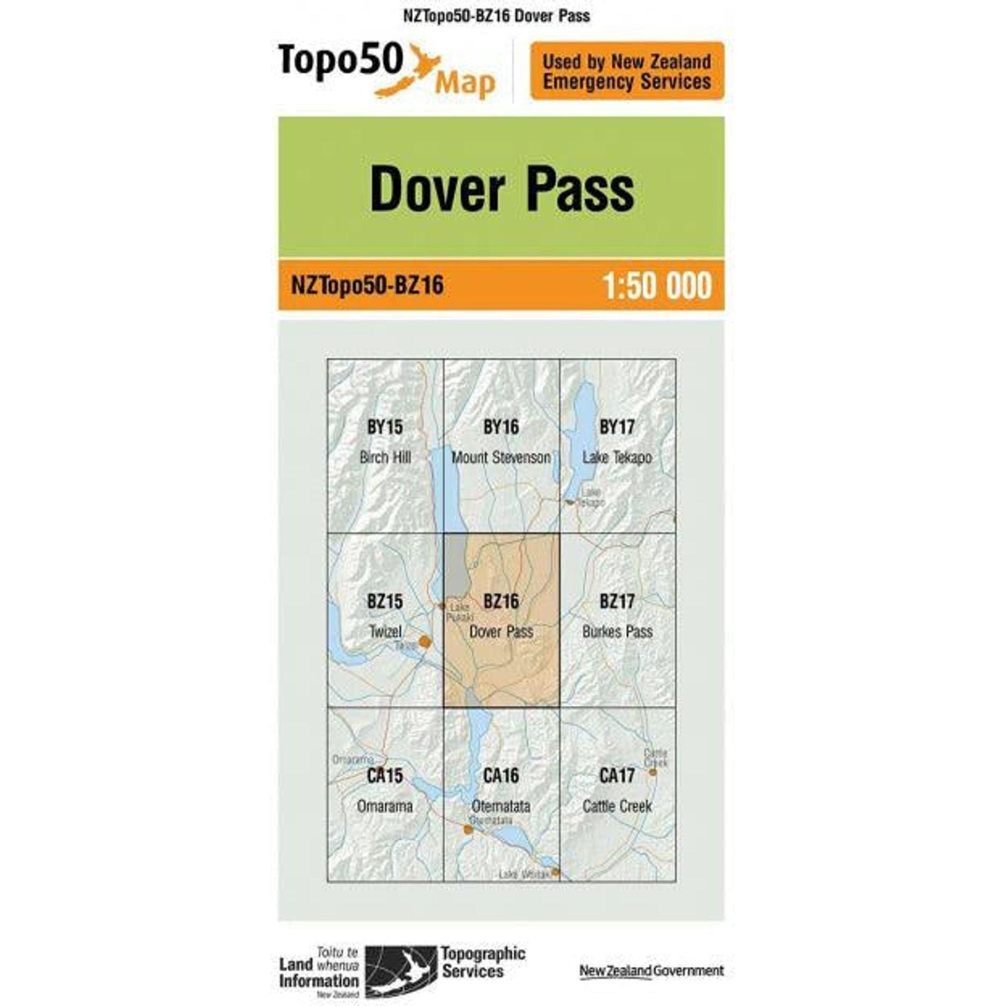 Topo Map 50 Dover Pass BZ16 Outside Sports