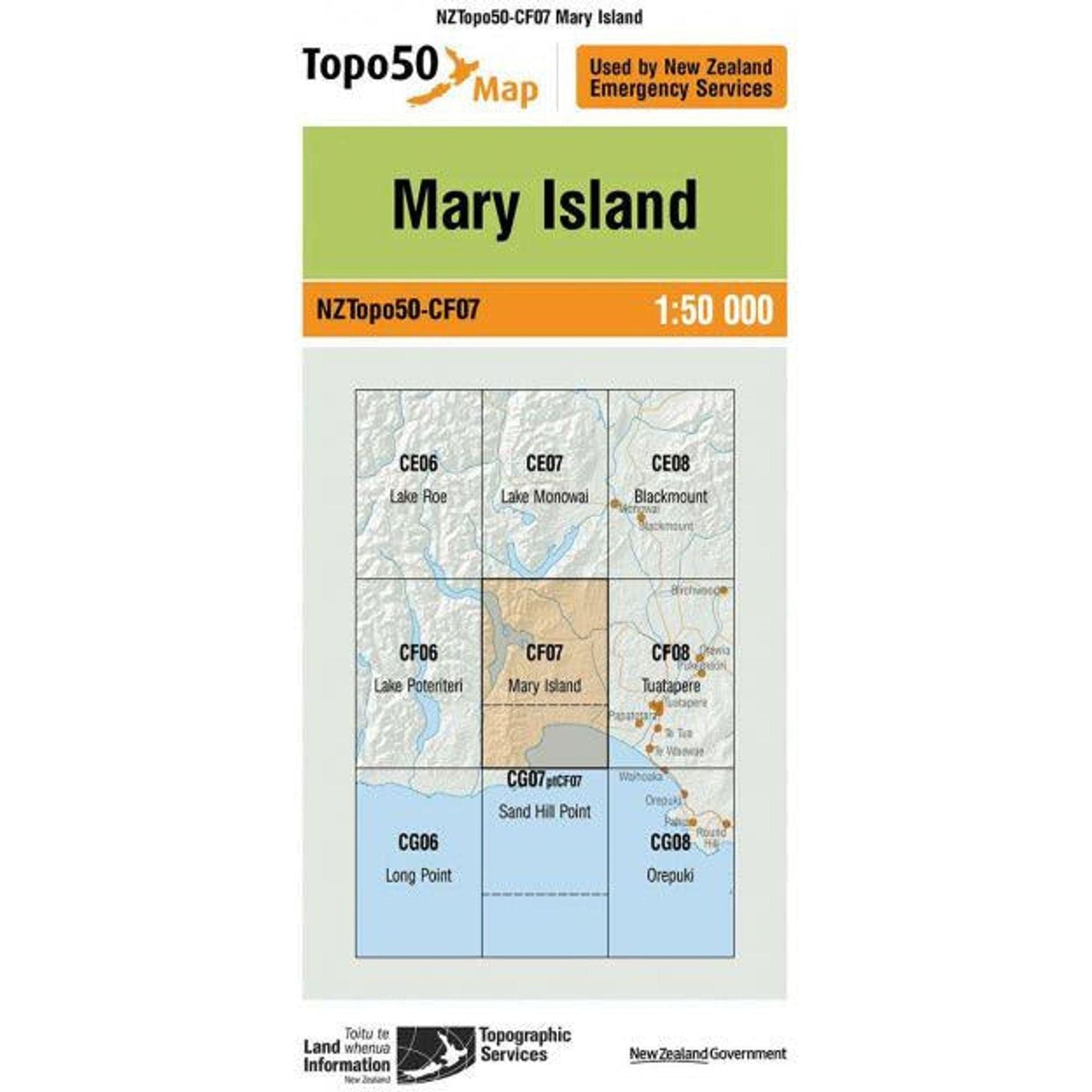 Topo Map 50 Mary Island CF07 Outside Sports