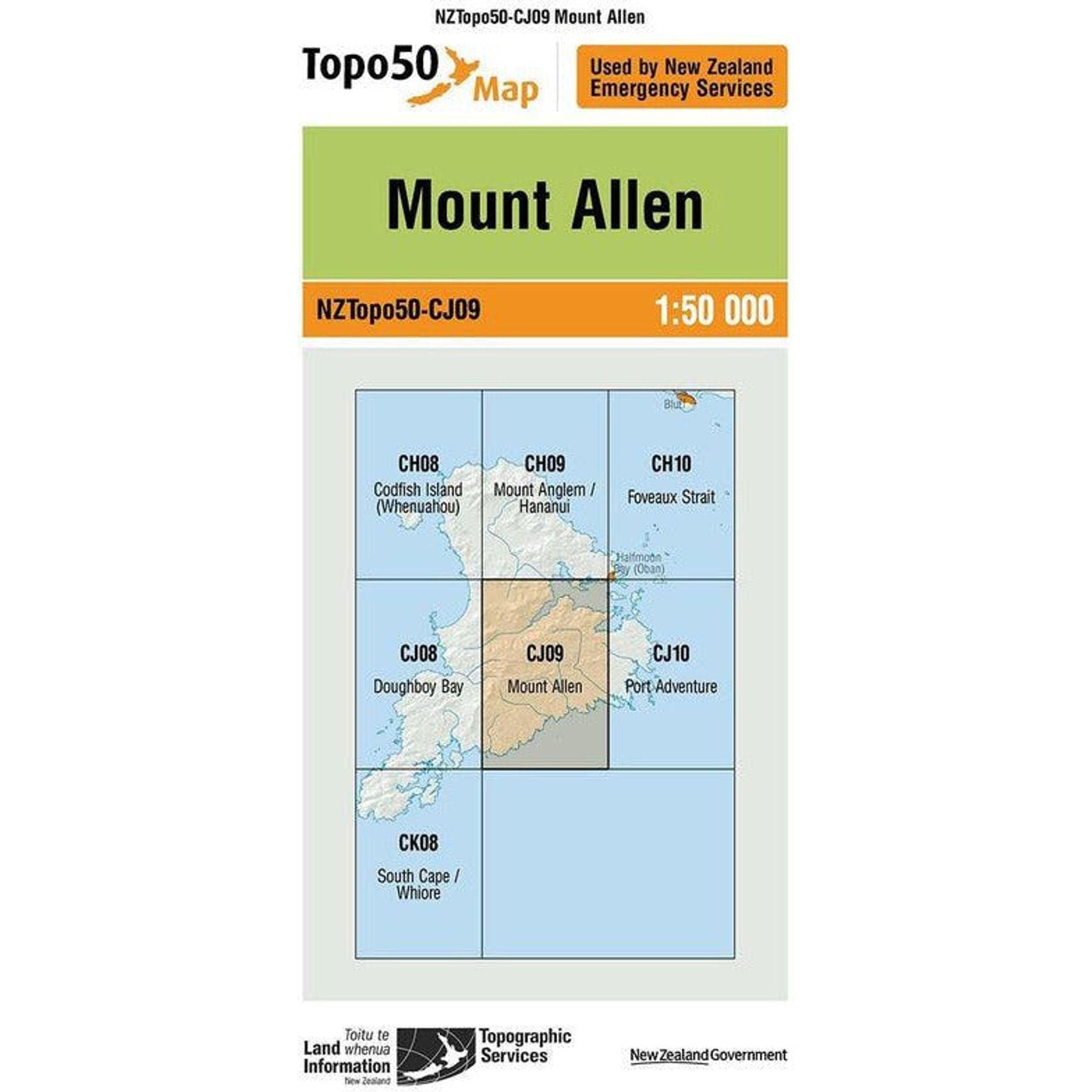 Topo Map 50 Mount Allen CJ09 Outside Sports