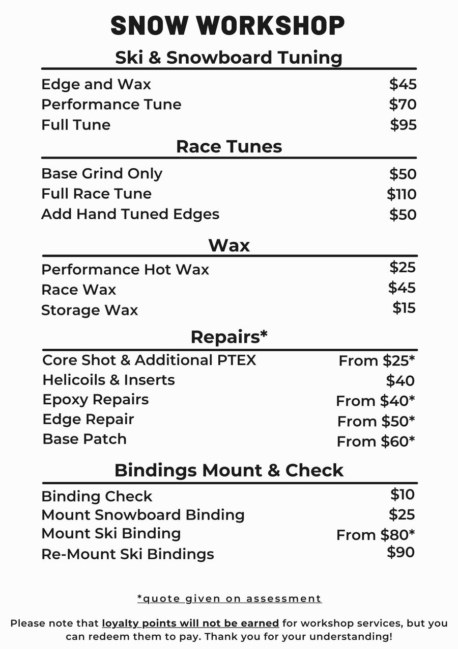 Ski & Snowboard Wanaka & Queenstown Wax, Edge, Mount, and