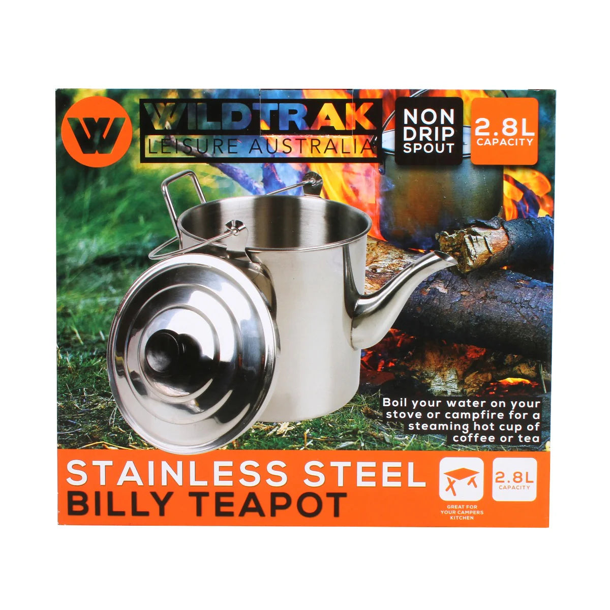 Wildtrak Billy Teapot Stainless Steel 2800ml
