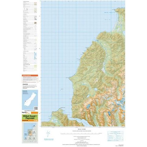 Topo Map 50 Milford Sound Piopiotahi CA08