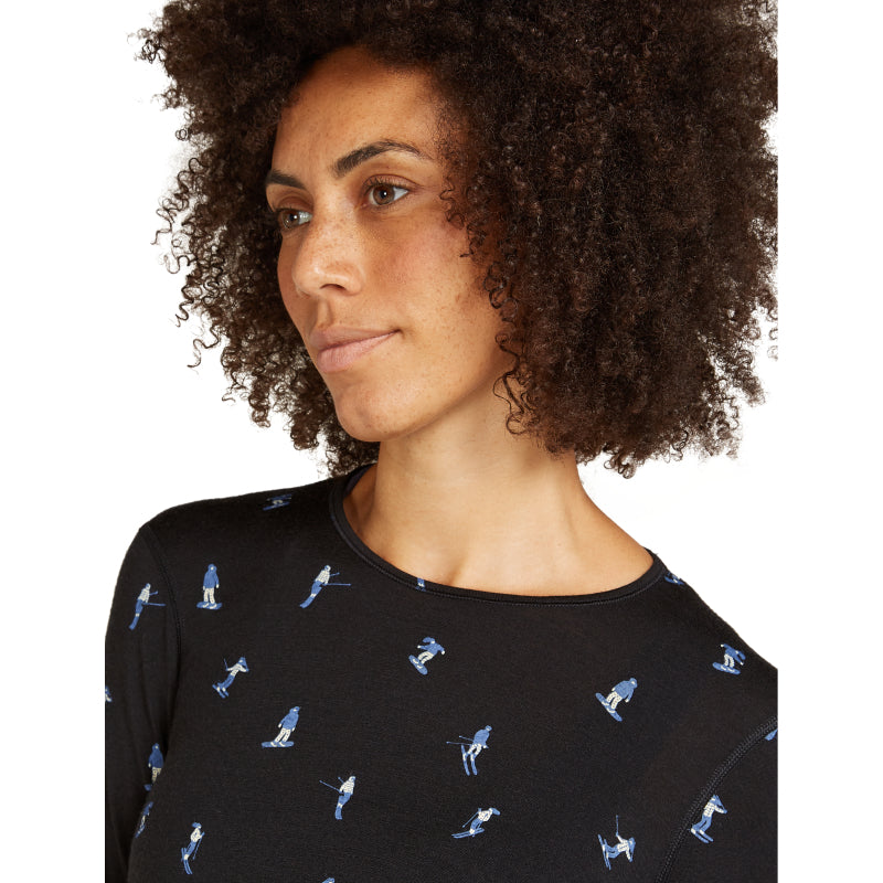 Icebreaker Women's Merino 200 Oasis Long Sleeve Crewe Ski Day