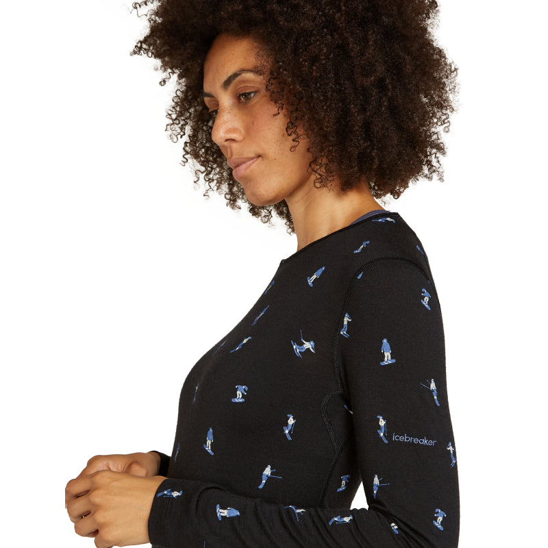 Icebreaker Women's Merino 200 Oasis Long Sleeve Crewe Ski Day