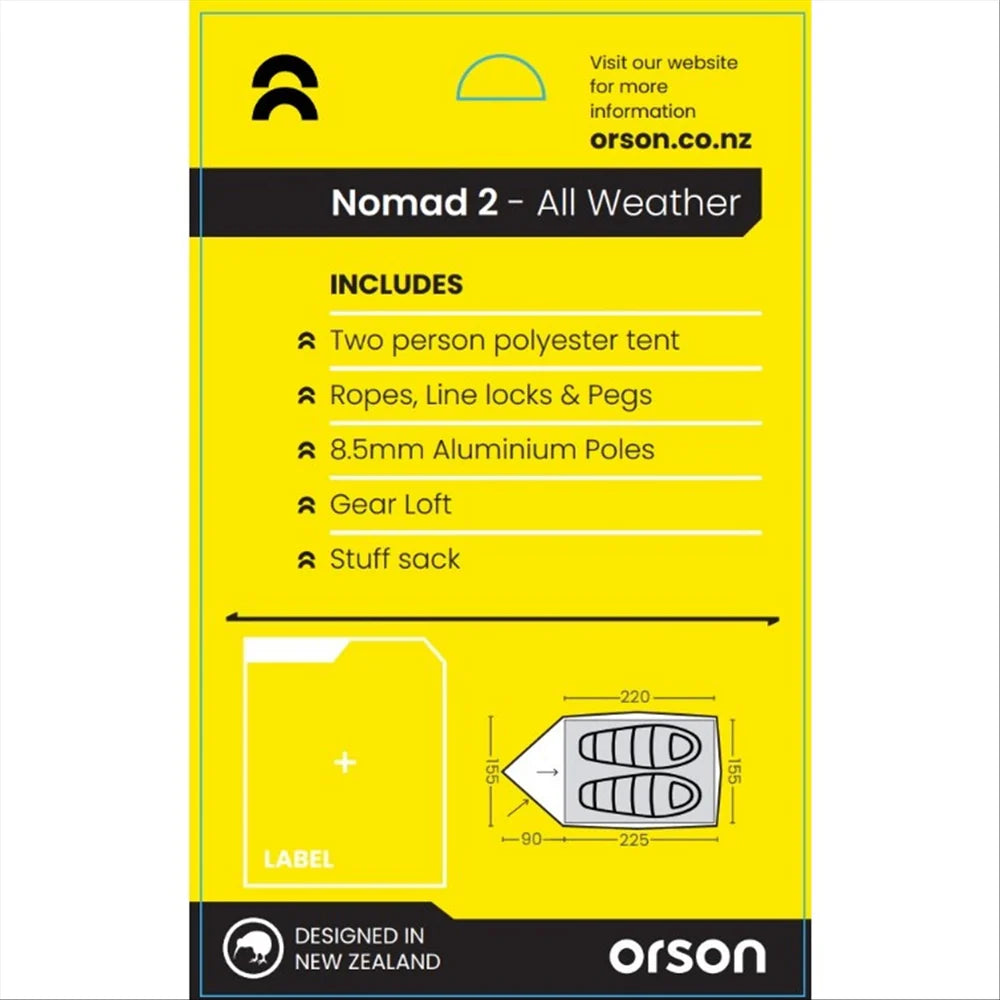 Orson Nomad 2 Person All Weather Tent